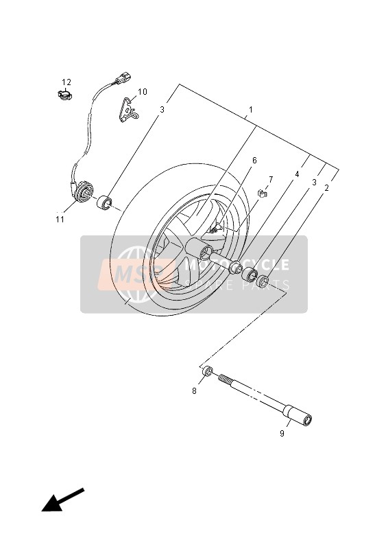 Yamaha YP125R 2013 VORDERRAD für ein 2013 Yamaha YP125R